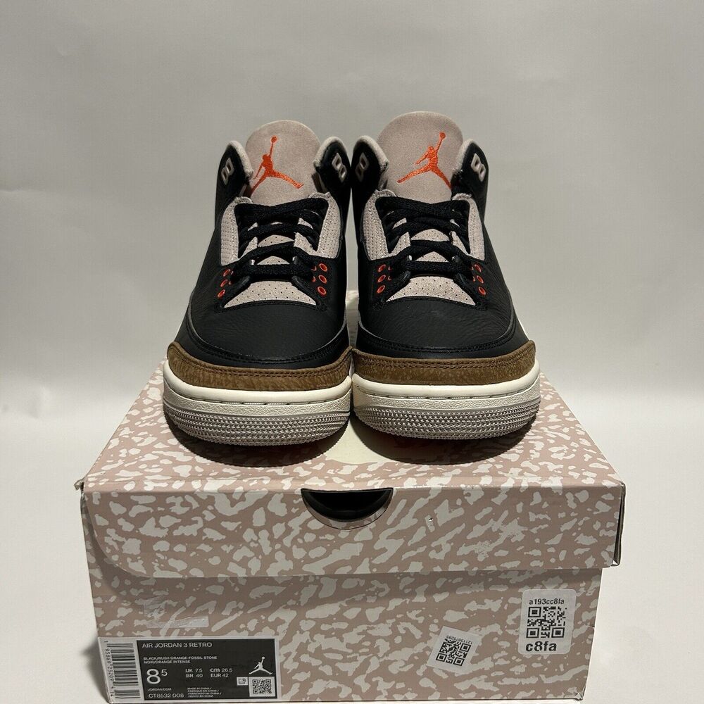 Nike Shoes Air Jordan 3 Retro “Desert Elephant/Black Orange" 2024 - Picture 2 of 6